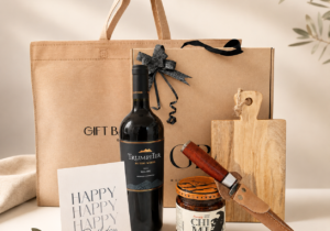 GS Asador | Regalo gourmet para amantes del asado con vino Trumpeter y cuchillo campero